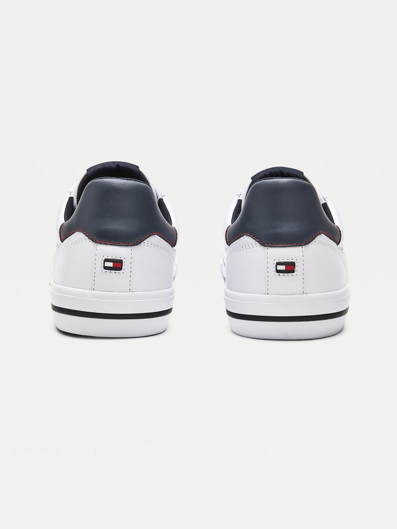 Férfi Tommy Hilfiger Hilfiger leather Sneaker Fehér | HU 1403NWY